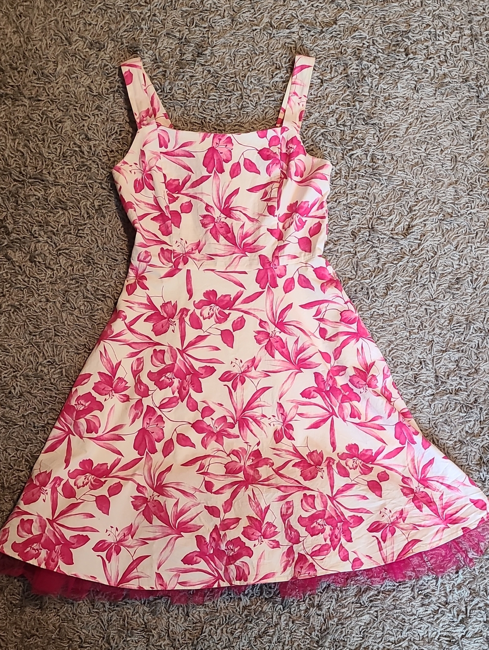 Ruby Rox Pink Floral Fit-and-Flare Midi Dress